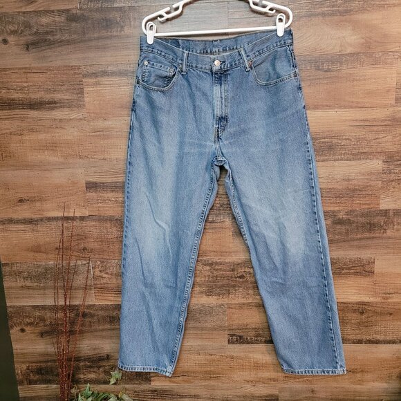 Vtg Levi's Jeans Mens 36x32 Measures 34x30 Relaxed Straight 550 Ripped Y2K - Picture 1 of 10